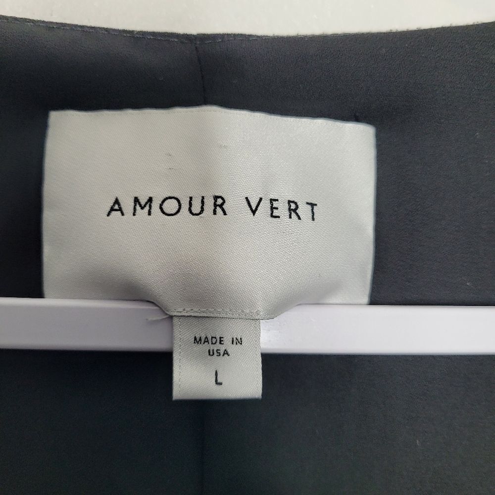 Amour Vert Purple 100% Silk Arabelle Soirée Purple Floral Blouson Short Dress L - Picture 4 of 7